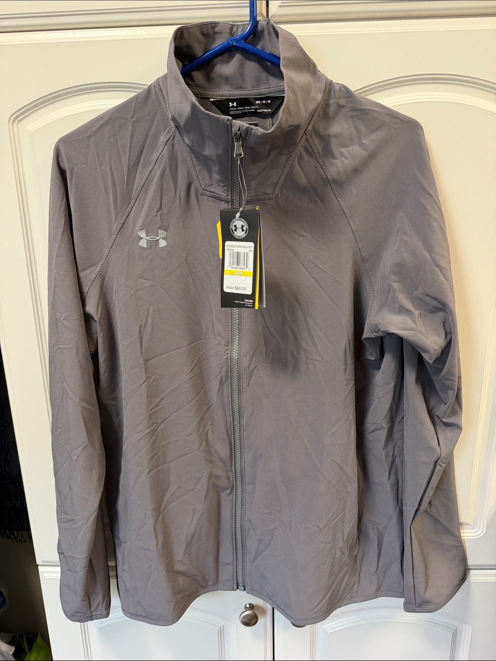 NWT Women Medium Under Armour STORM gray Fullzip Jacket HEATGEAR water resistant